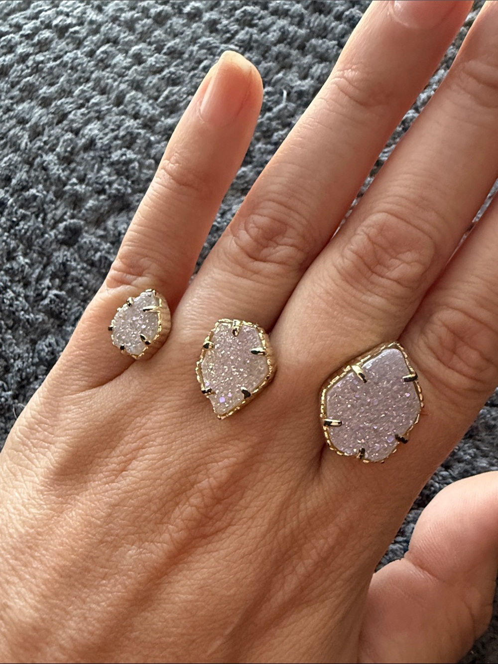 Gold-Setting Druzy Statement Ring